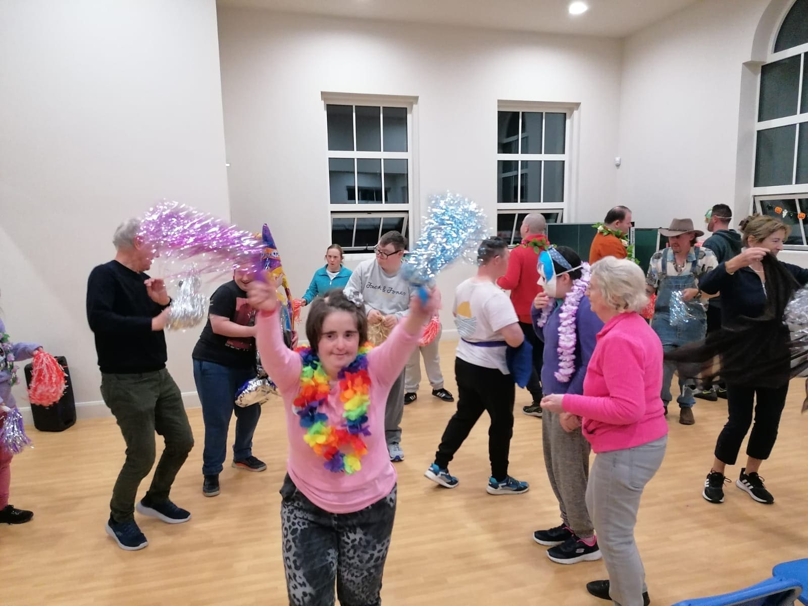 Drama Party - members dance all dressed up for Halloween.
